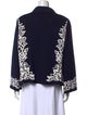 St. John Graphic Print Open Front Sweater