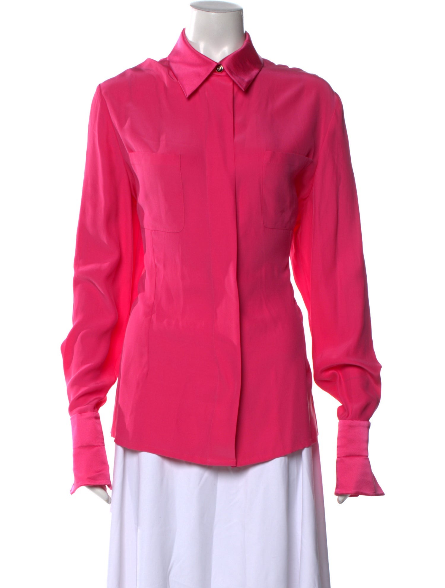 St. John Silk Long Sleeve Blouse