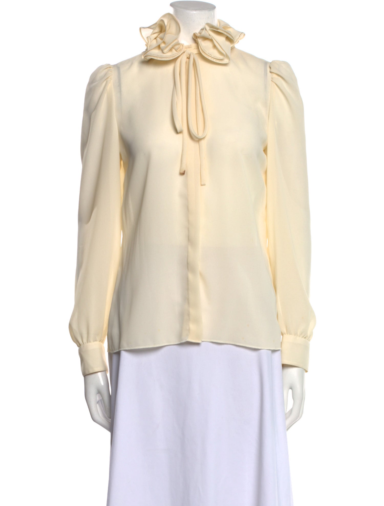 St. John Mock Neck Long Sleeve Blouse