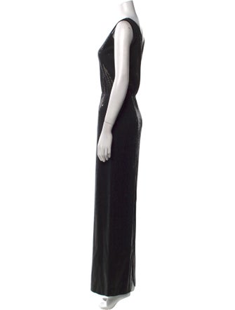 St. John Scoop Neck Long Dress