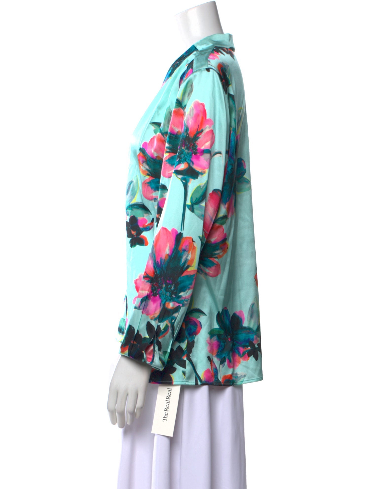 St. John Silk Floral Print Blouse