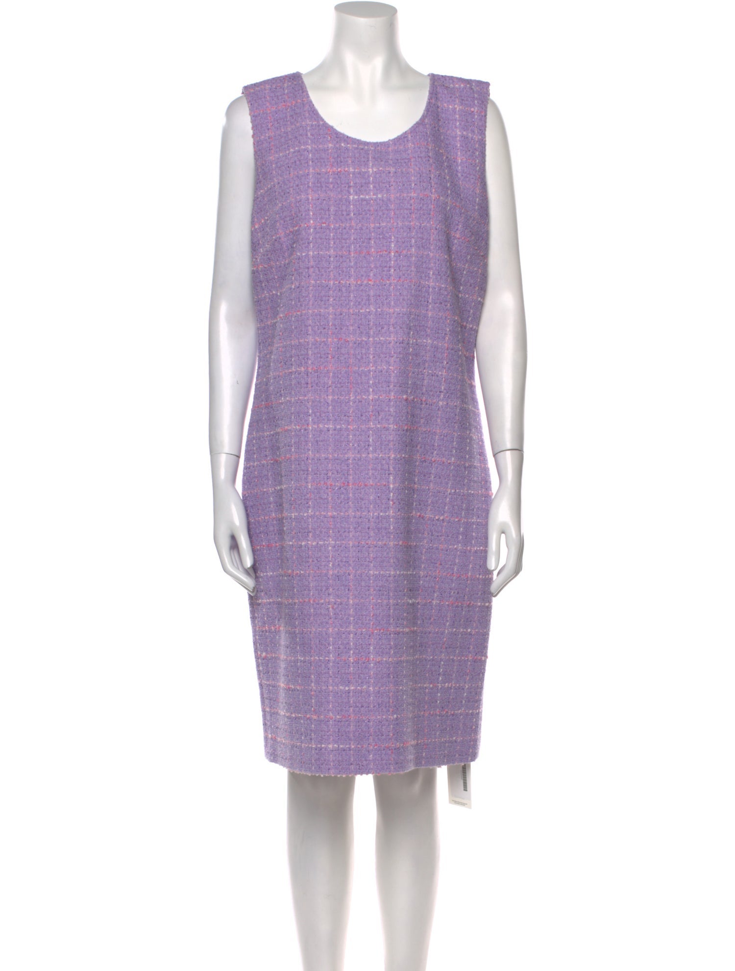 St. John Plaid Print Knee-Length Dress
