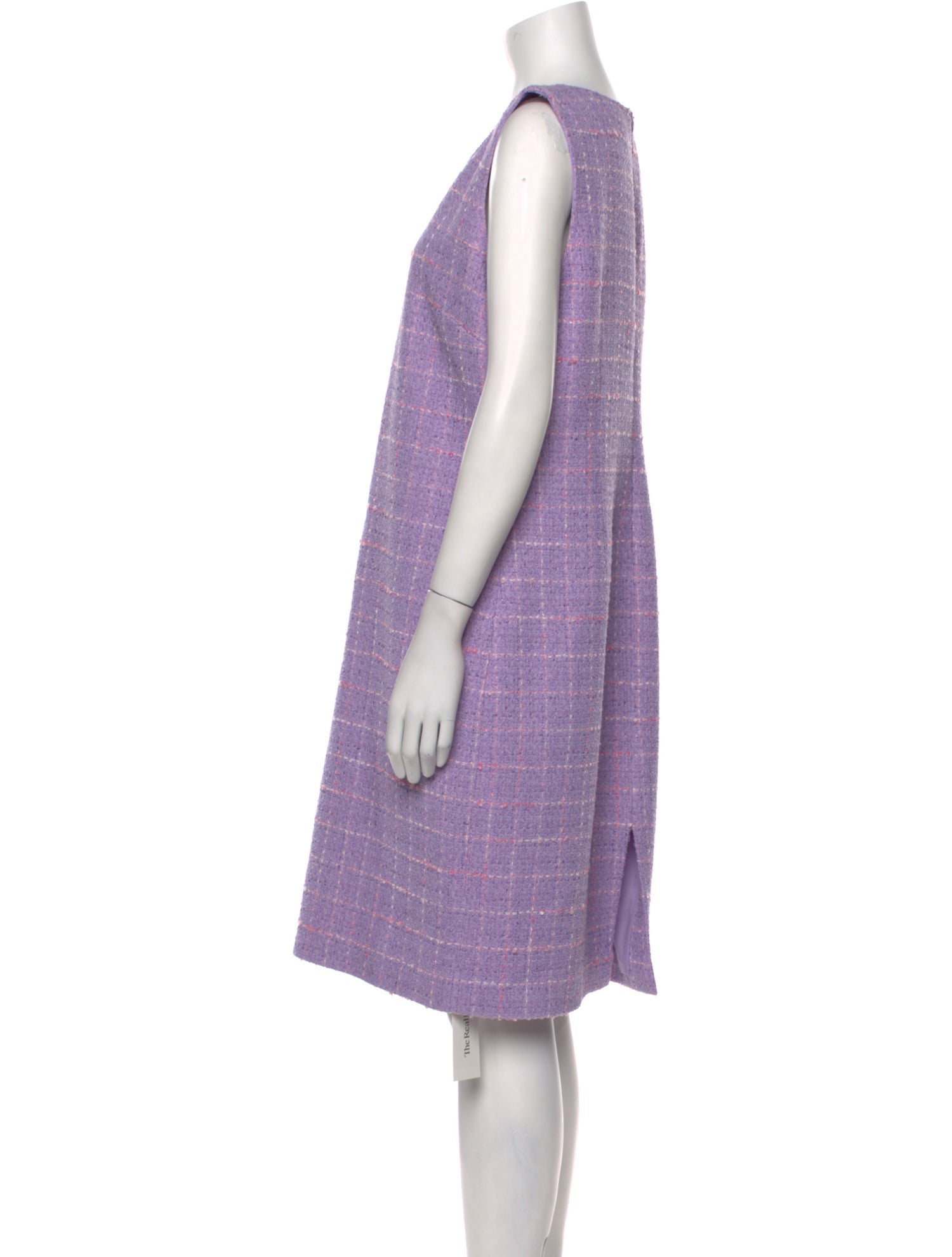 St. John Plaid Print Knee-Length Dress