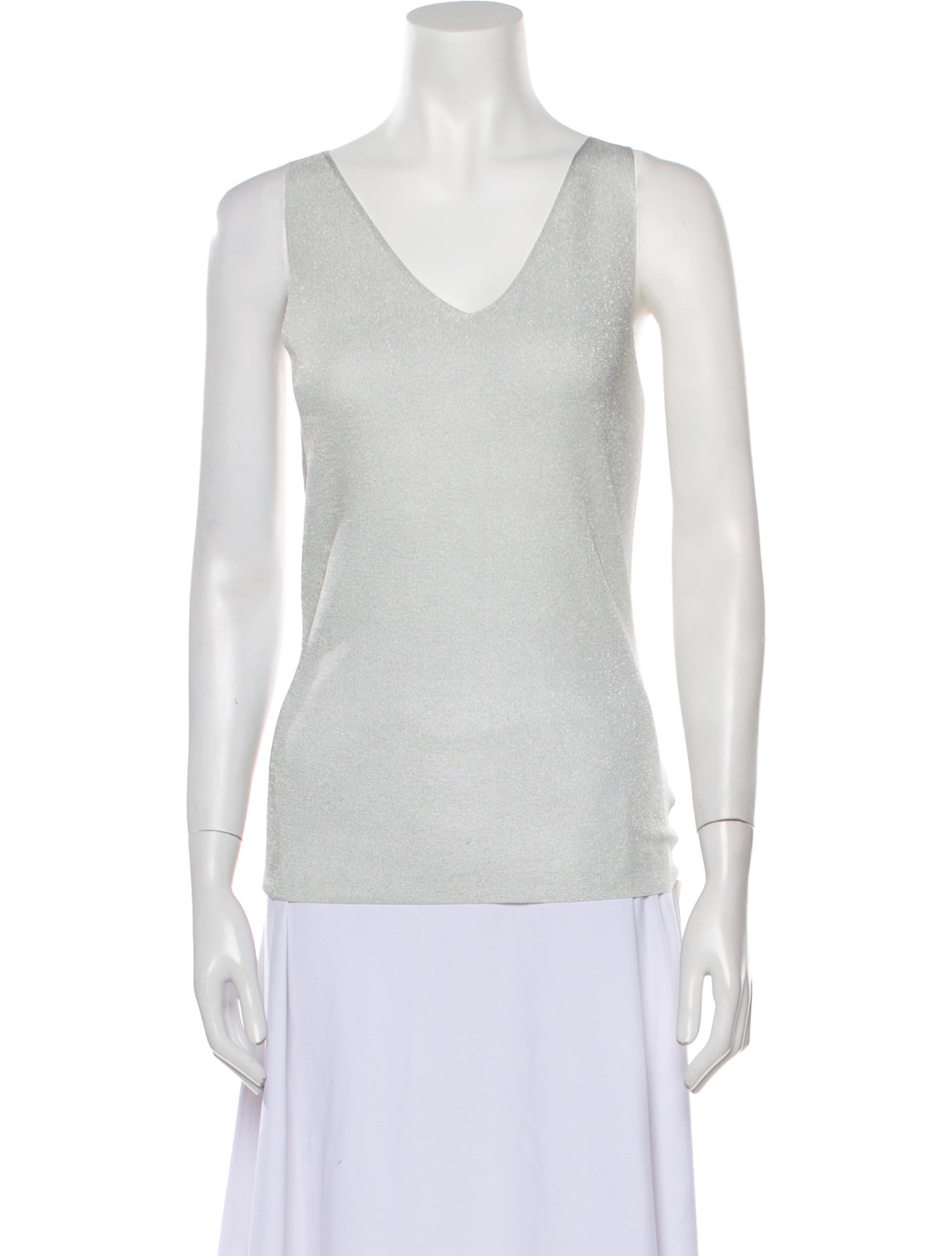 St. John V-Neck Sleeveless Top
