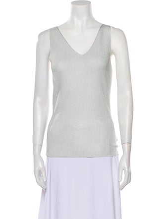 St. John V-Neck Sleeveless Top