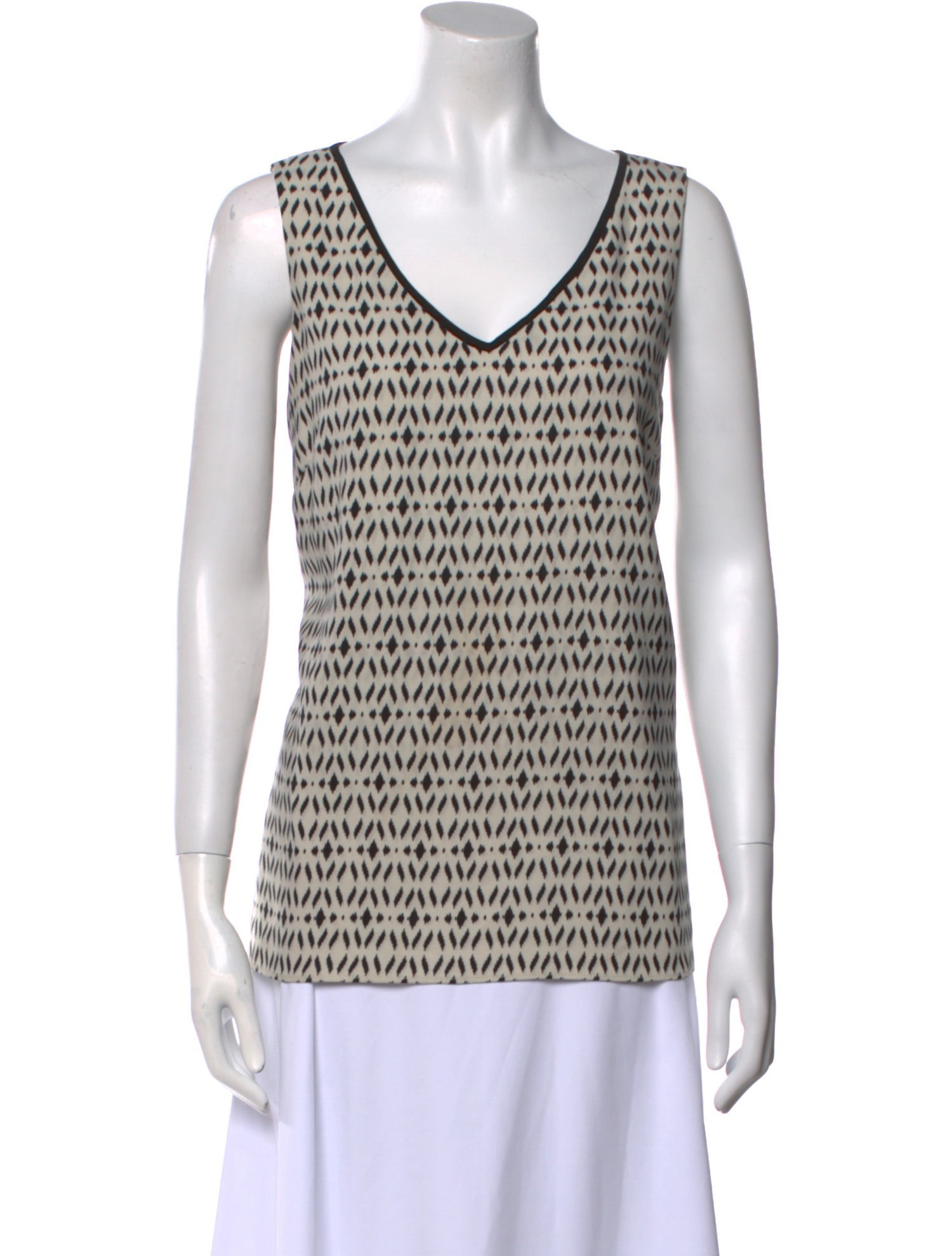 St. John Printed V-Neck Top