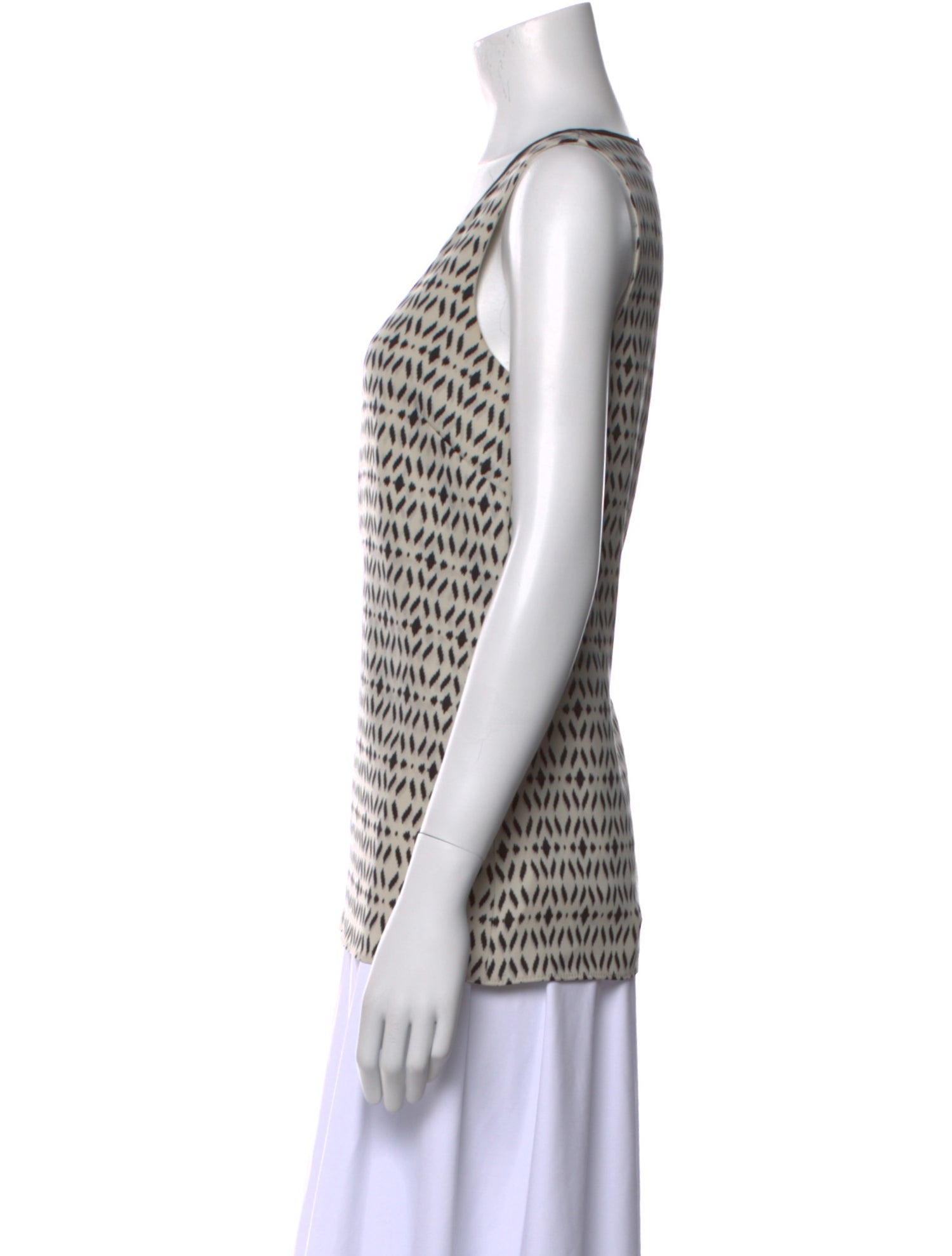 St. John Printed V-Neck Top