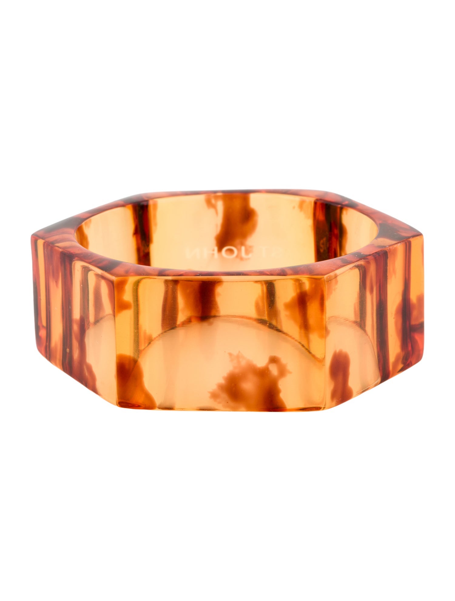 St. John Hexagonal Lucite Bangle Bracelet