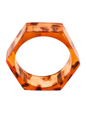 St. John Hexagonal Lucite Bangle Bracelet