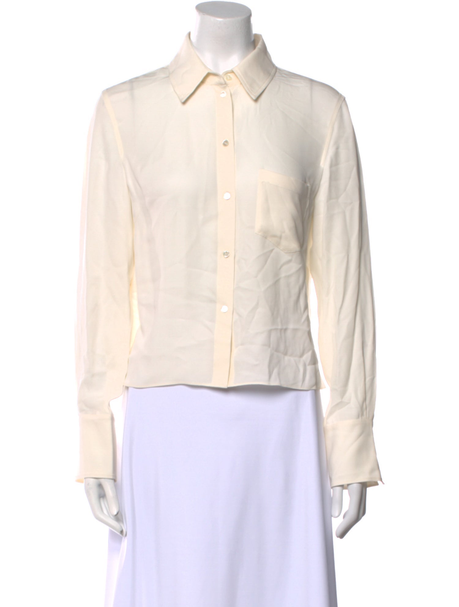St. John Silk Long Sleeve Button-Up Top w/ Tags