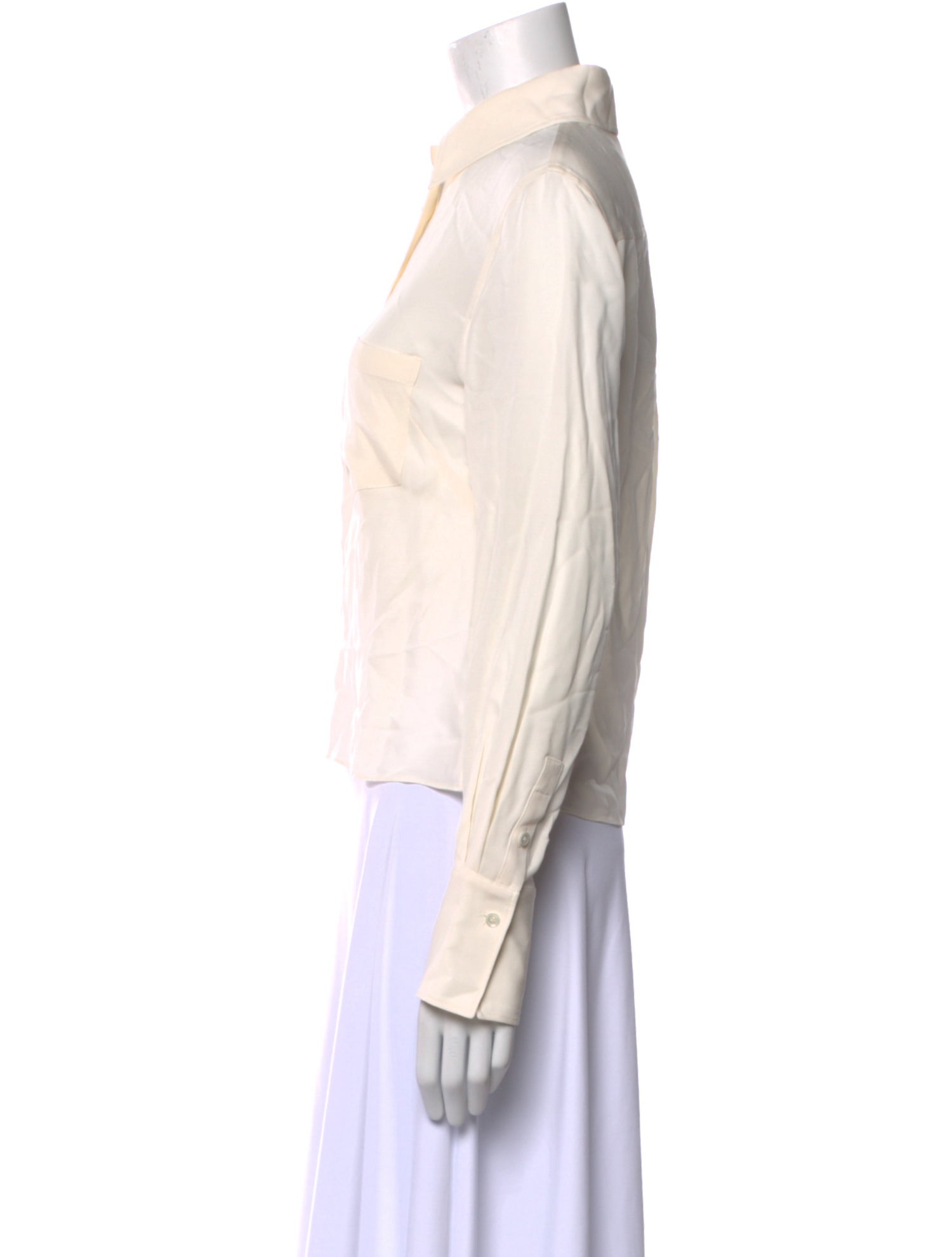 St. John Silk Long Sleeve Button-Up Top w/ Tags