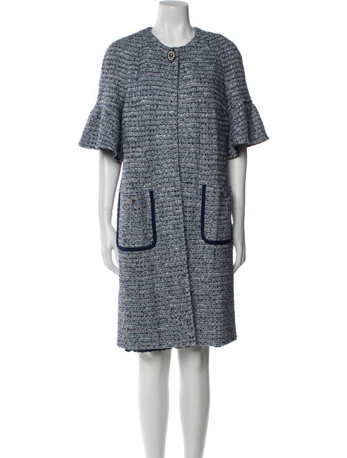 St. John Tweed Pattern Sequin Embellishments Dress Set