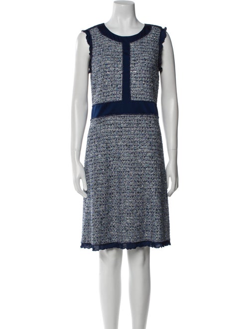 St. John Tweed Pattern Sequin Embellishments Dress Set