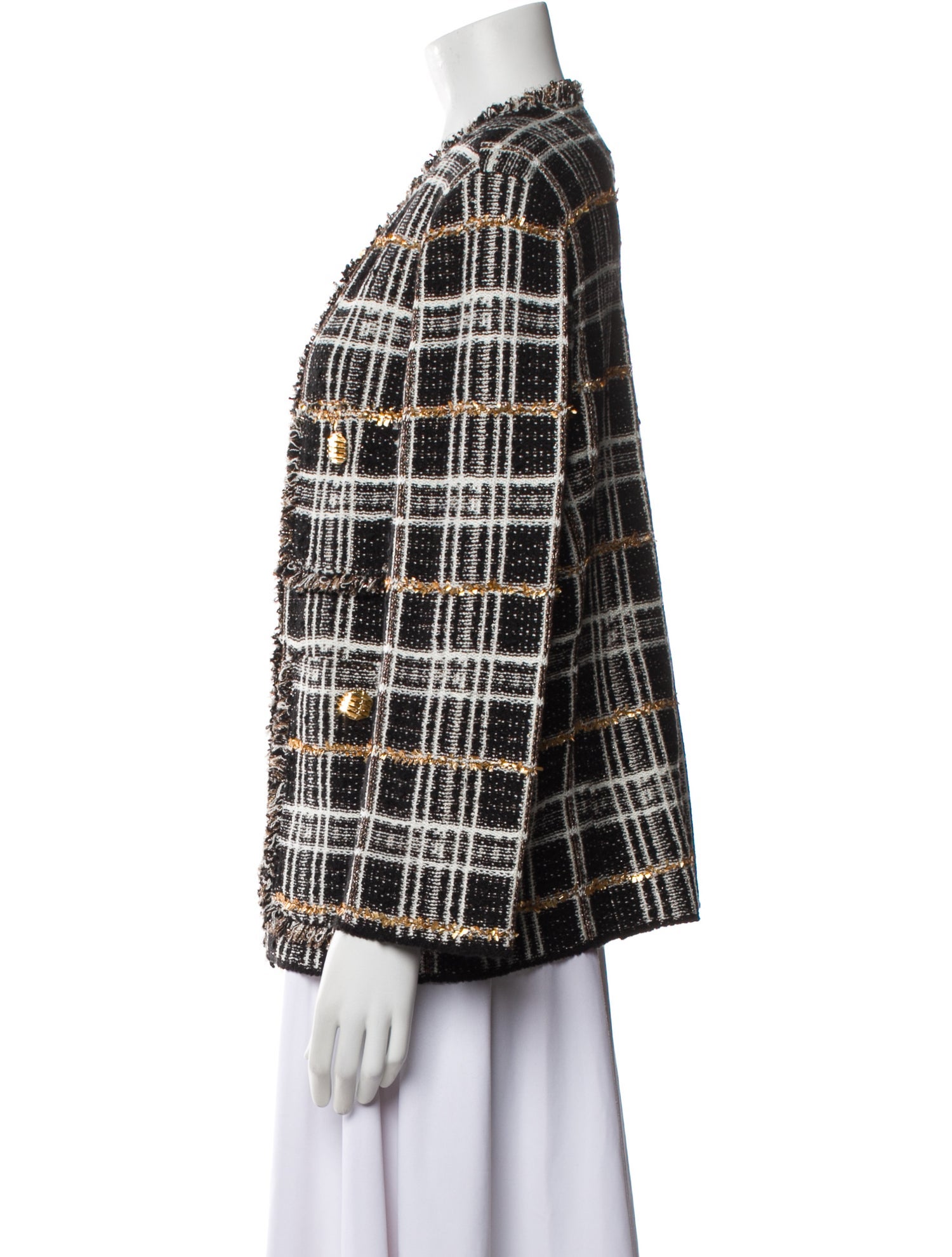 St. John Plaid Print Evening Jacket