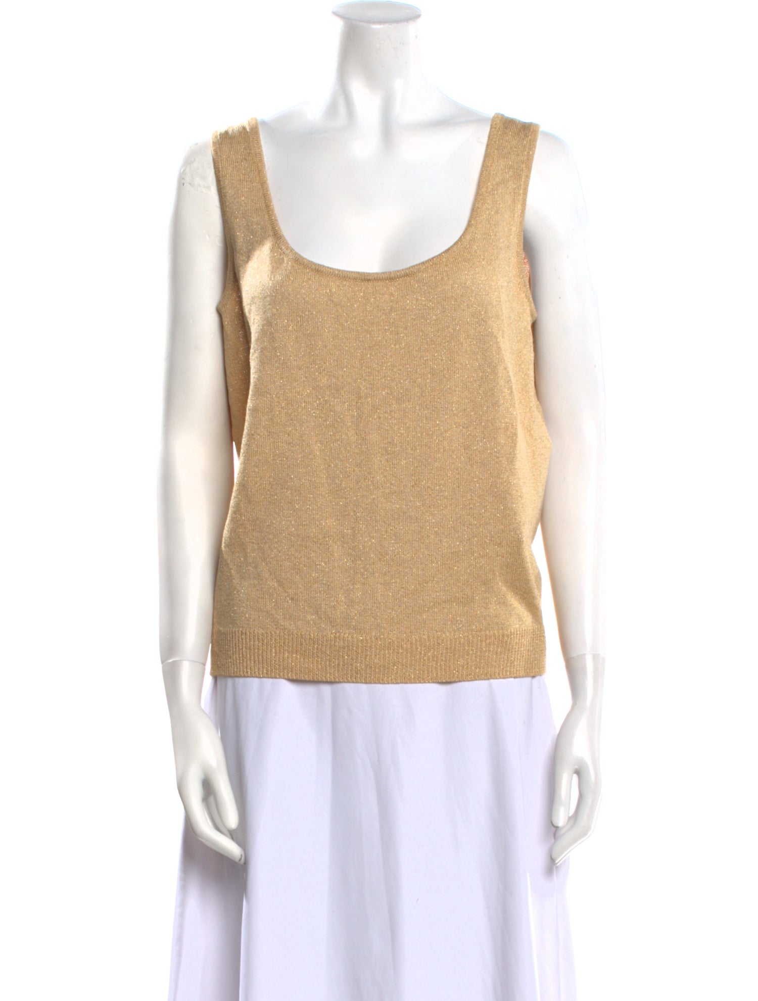 St. John Scoop Neck Sleeveless Top