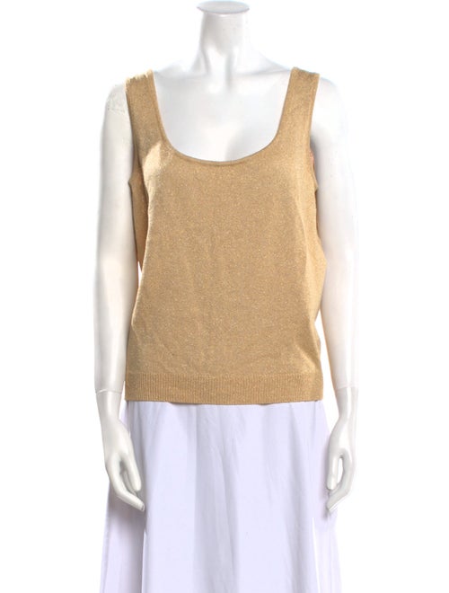 St. John Scoop Neck Sleeveless Top