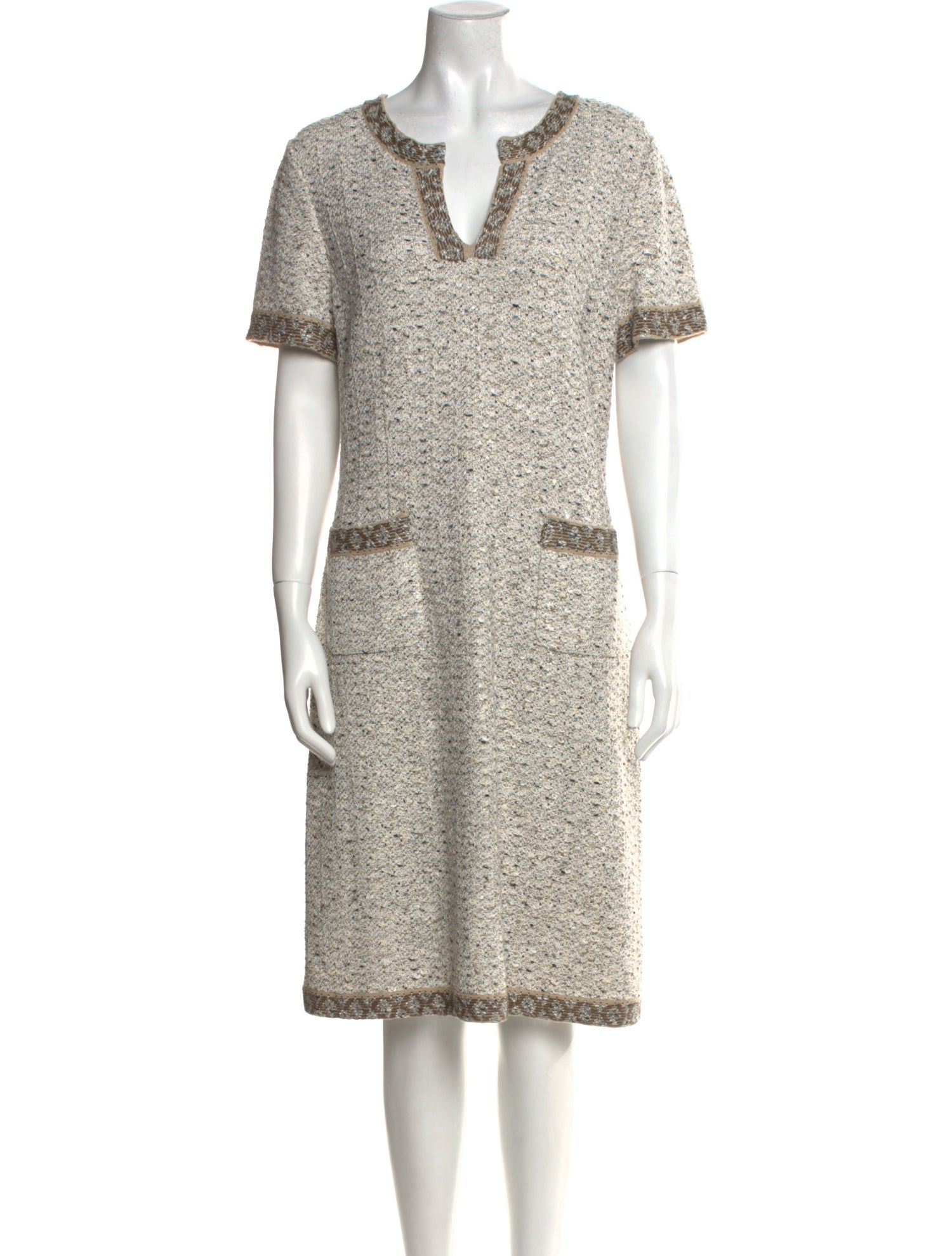 St. John V-Neck Midi Length Dress w/ Tags