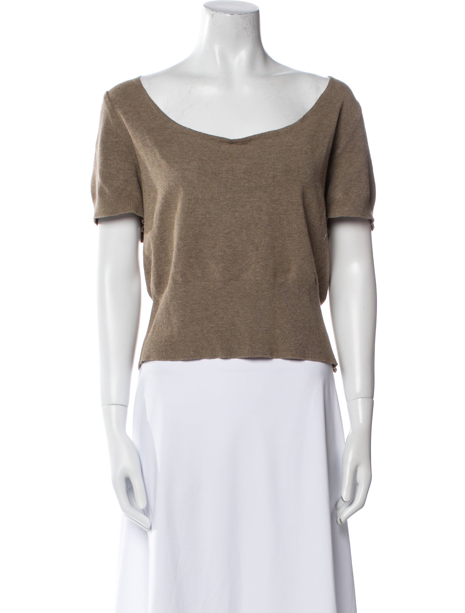St. John Wool Scoop Neck T-Shirt