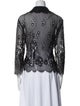 St. John Evening Lace Pattern Three-Quarter Sleeve Blouse