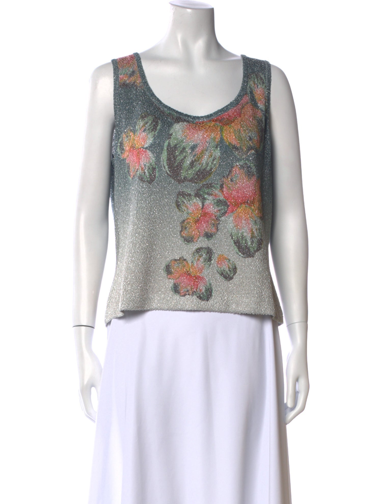 St. John Printed Scoop Neck Top w/ Tags
