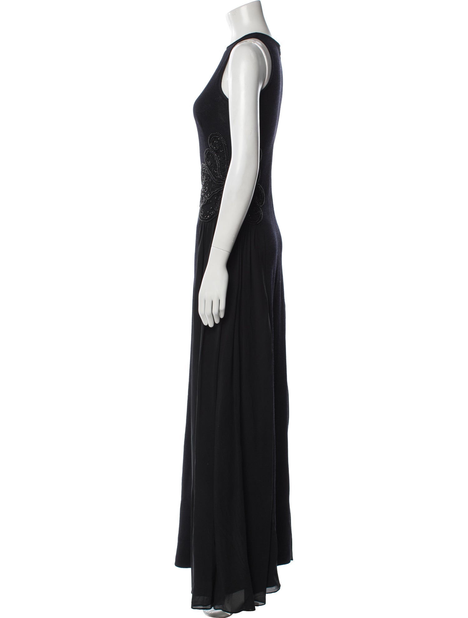 St. John Evening Crew Neck Long Dress