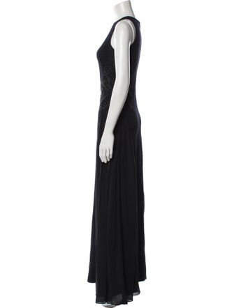 St. John Evening Crew Neck Long Dress