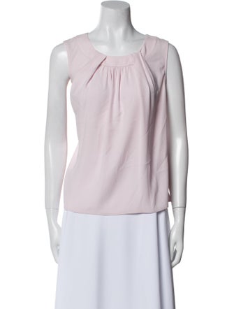 St. John Silk Scoop Neck Blouse