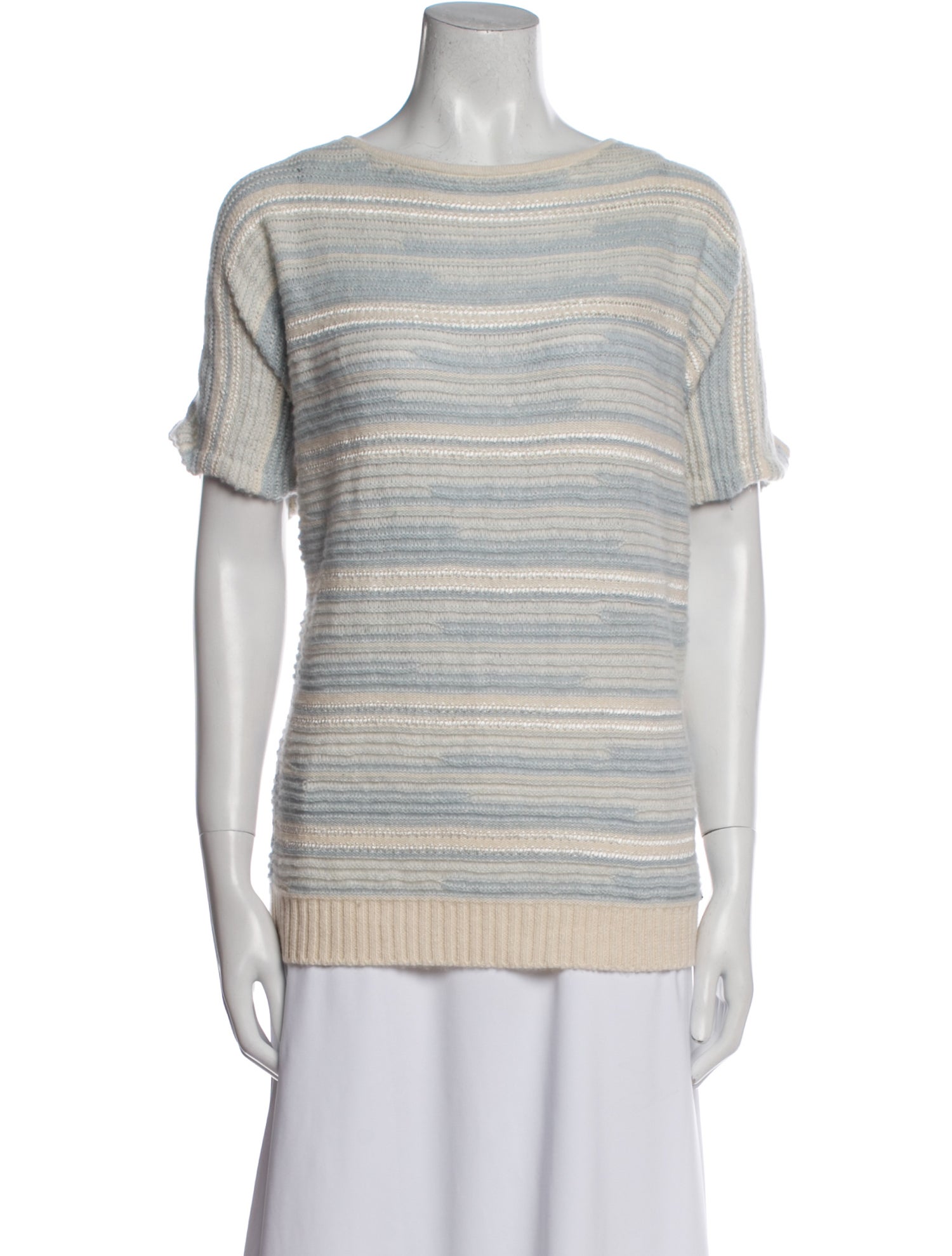 St. John Cashmere Striped T-Shirt