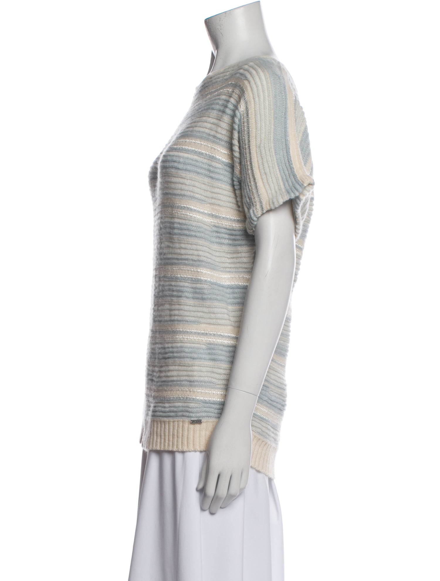 St. John Cashmere Striped T-Shirt