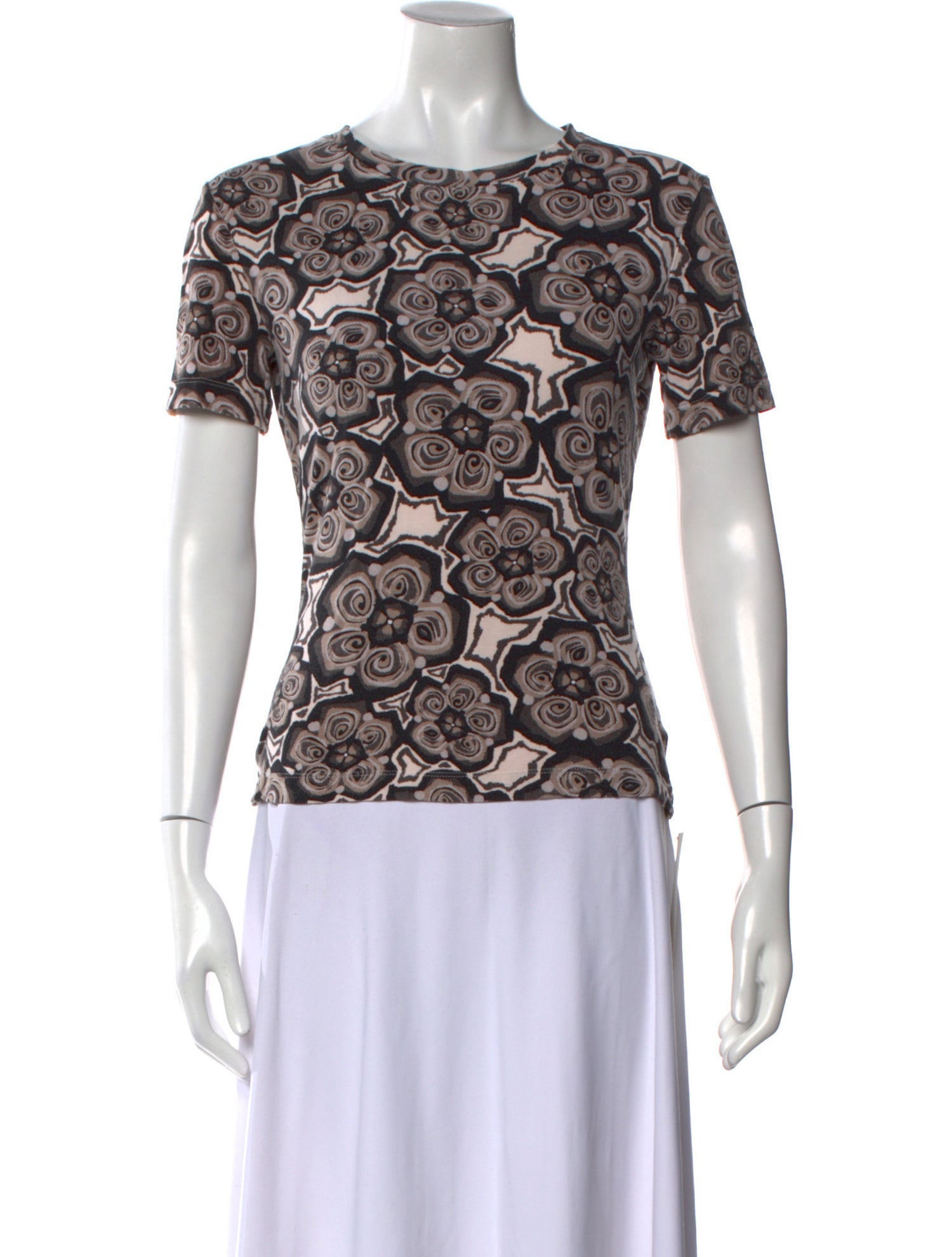 St. John Printed Crew Neck T-Shirt