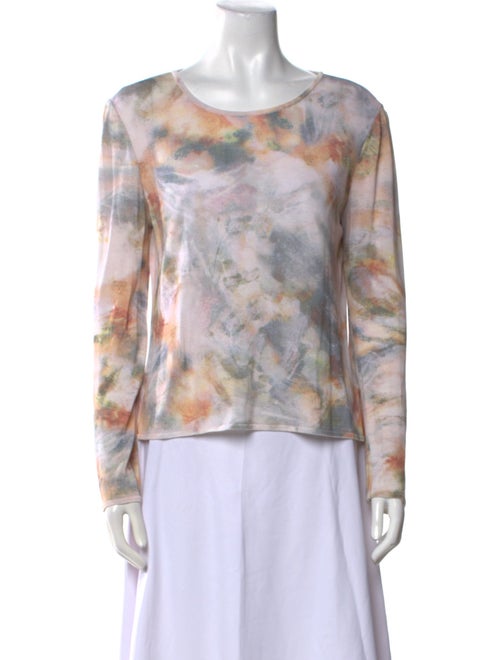 St. John Tie-Dye Print Scoop Neck Top