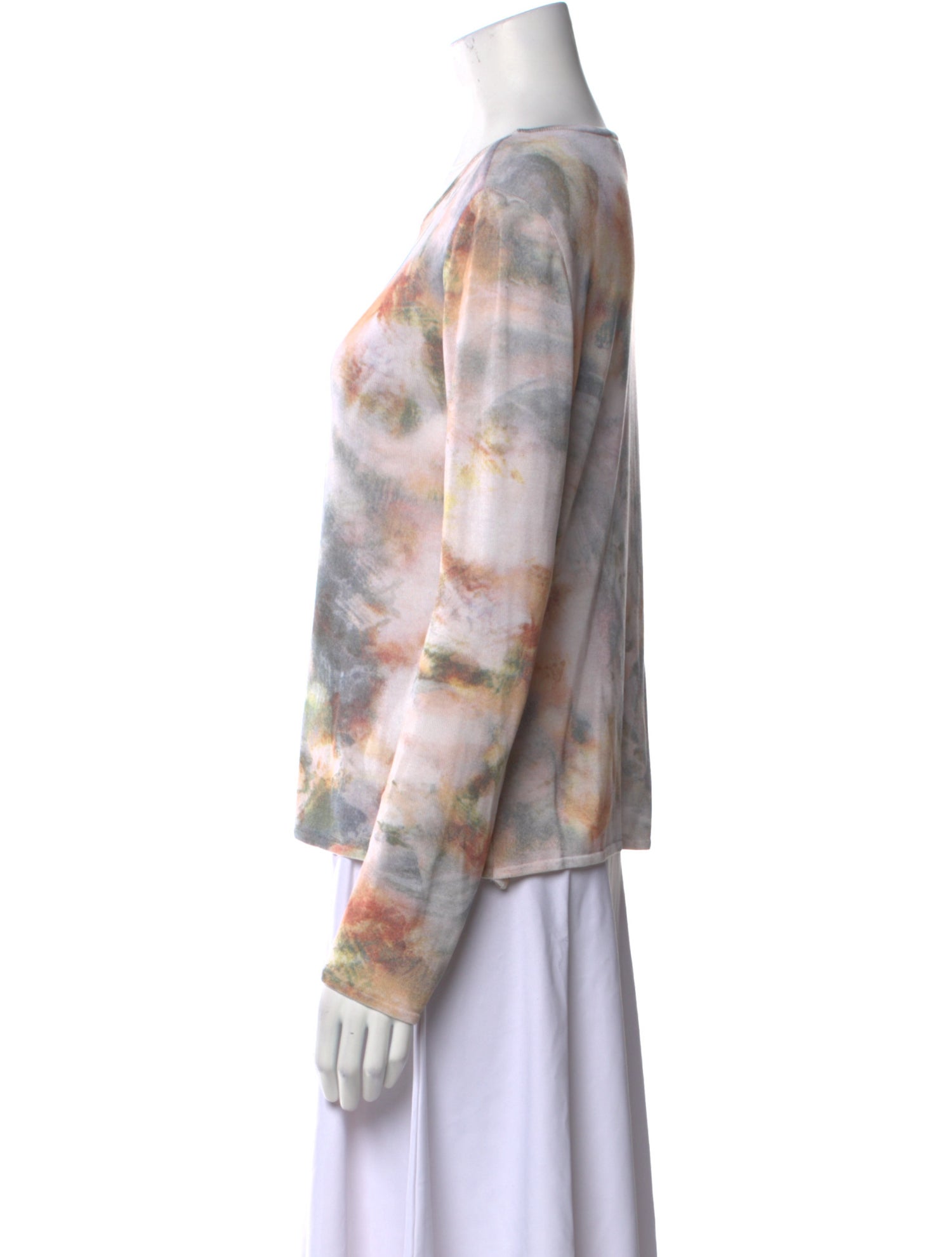 St. John Tie-Dye Print Scoop Neck Top