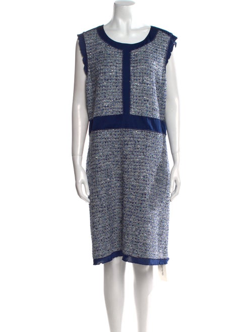 St. John Colorblock Pattern Midi Length Dress