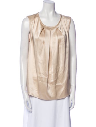 St. John Scoop Neck Sleeveless Blouse