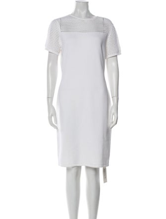 St. John Bateau Neckline Knee-Length Dress