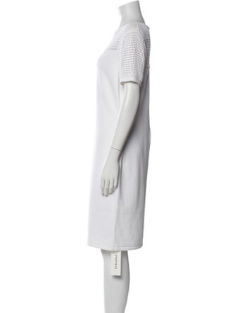 St. John Bateau Neckline Knee-Length Dress