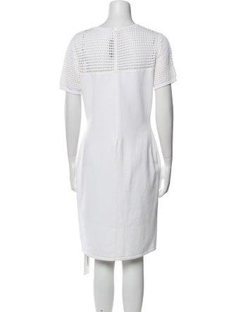 St. John Bateau Neckline Knee-Length Dress