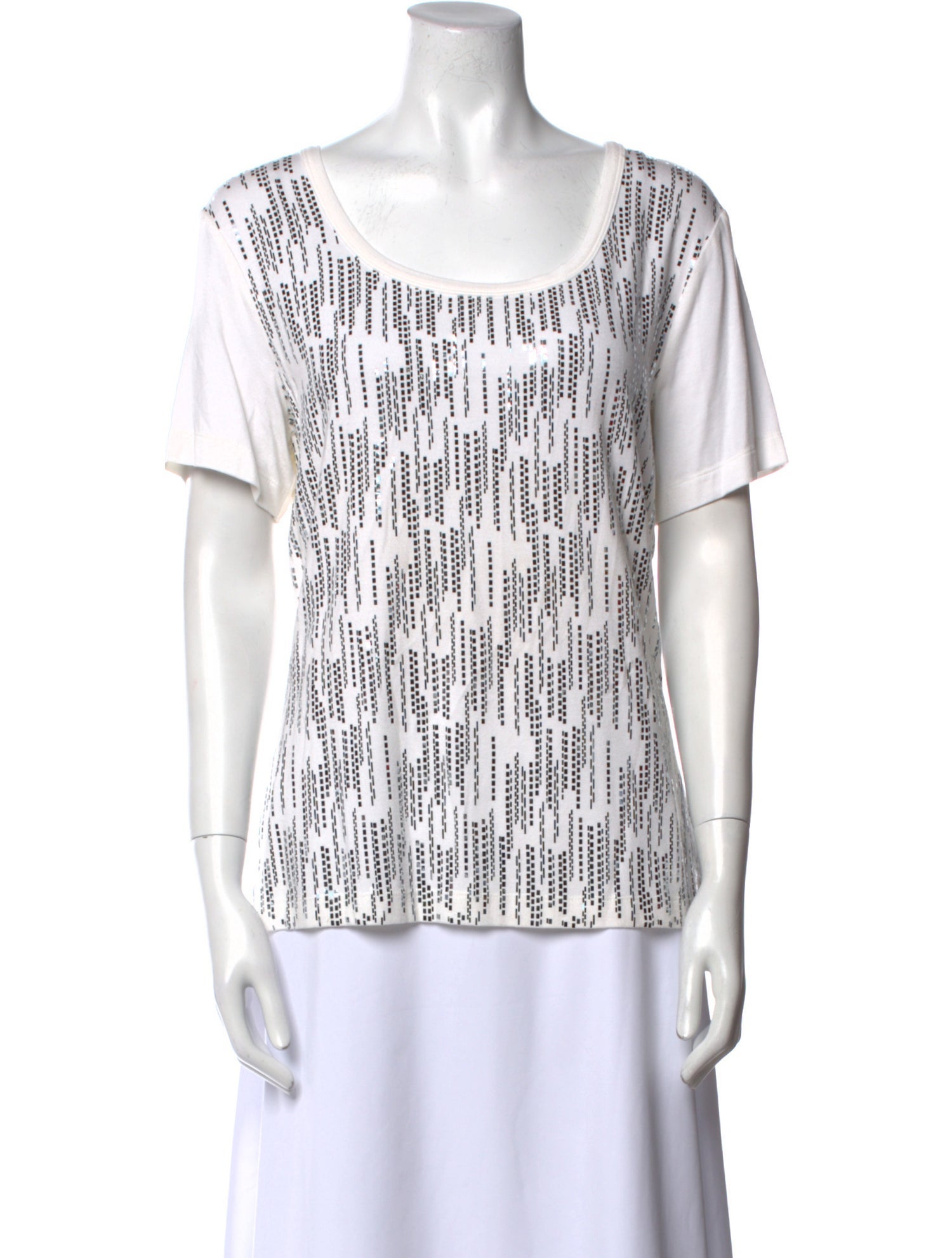 St. John Printed Scoop Neck T-Shirt