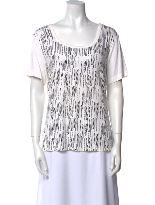 St. John Printed Scoop Neck T-Shirt