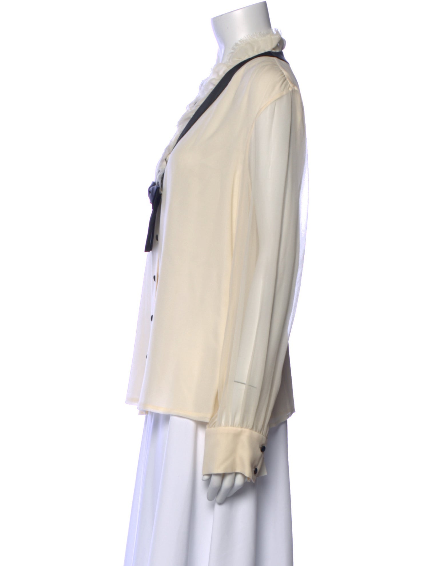 St. John Silk V-Neck Button-Up Top w/ Tags