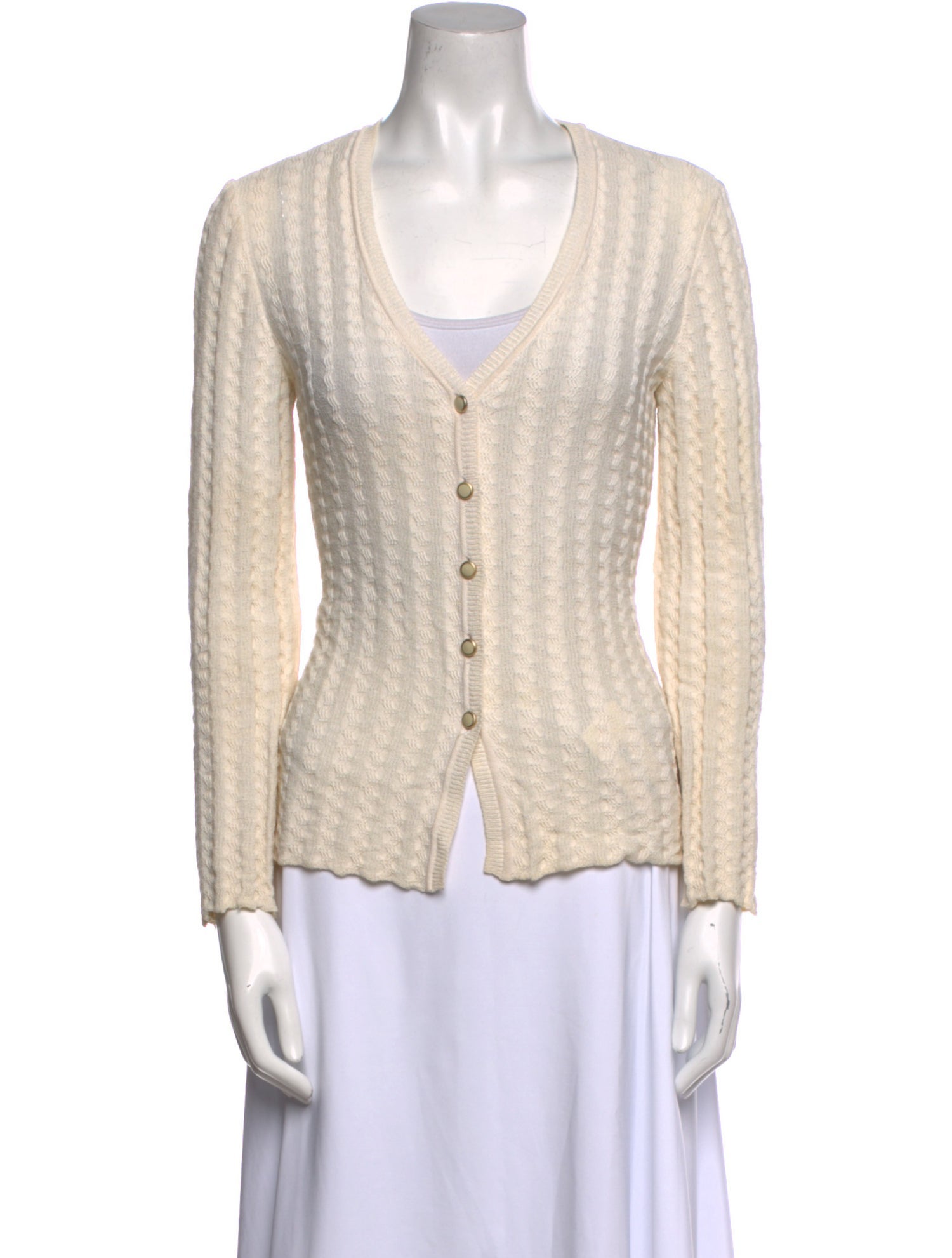 St. John Collection V-Neck Long Sleeve Top