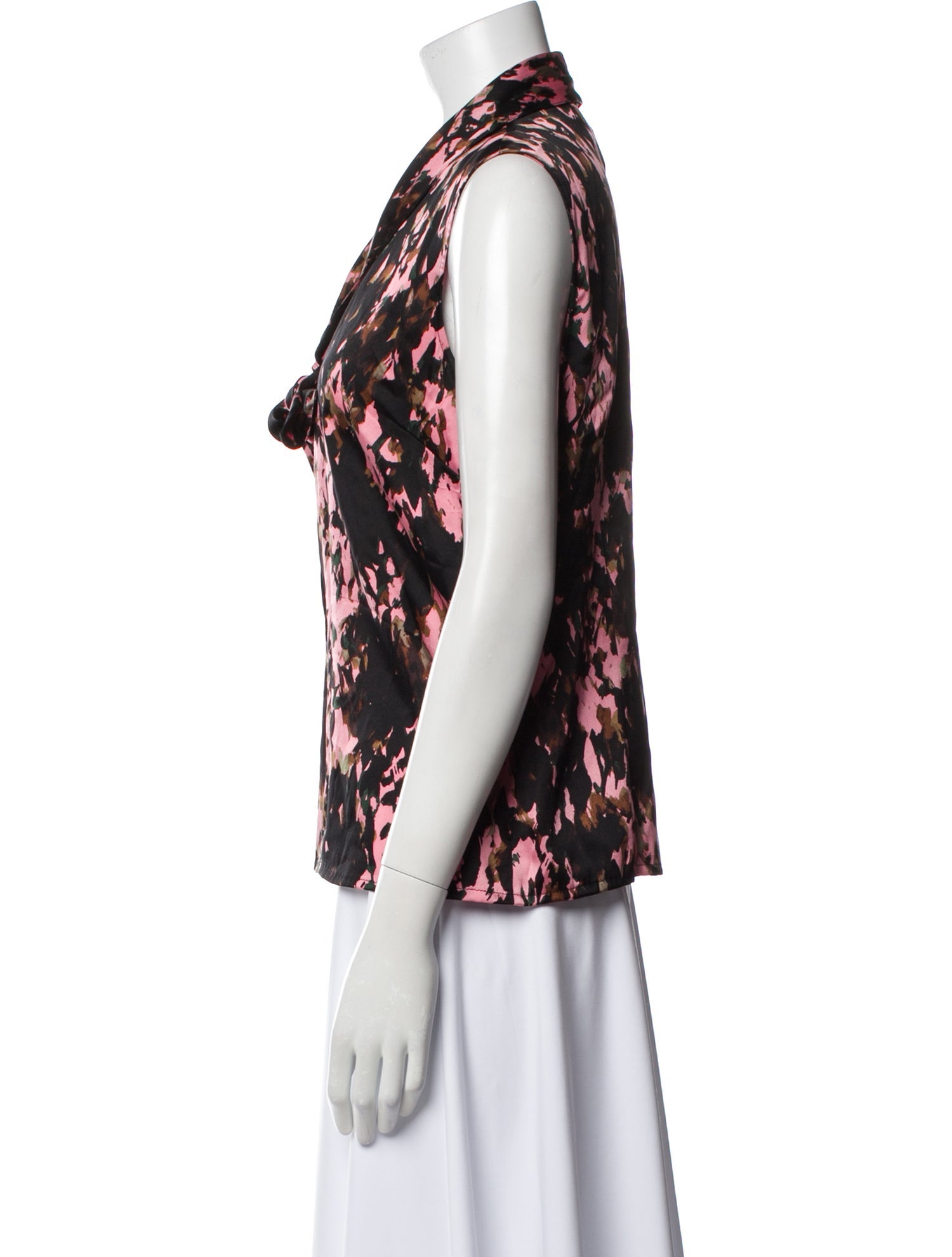 St. John Silk Floral Print Top