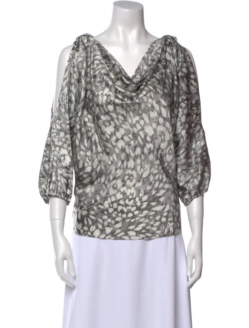 St. John Silk Printed Blouse