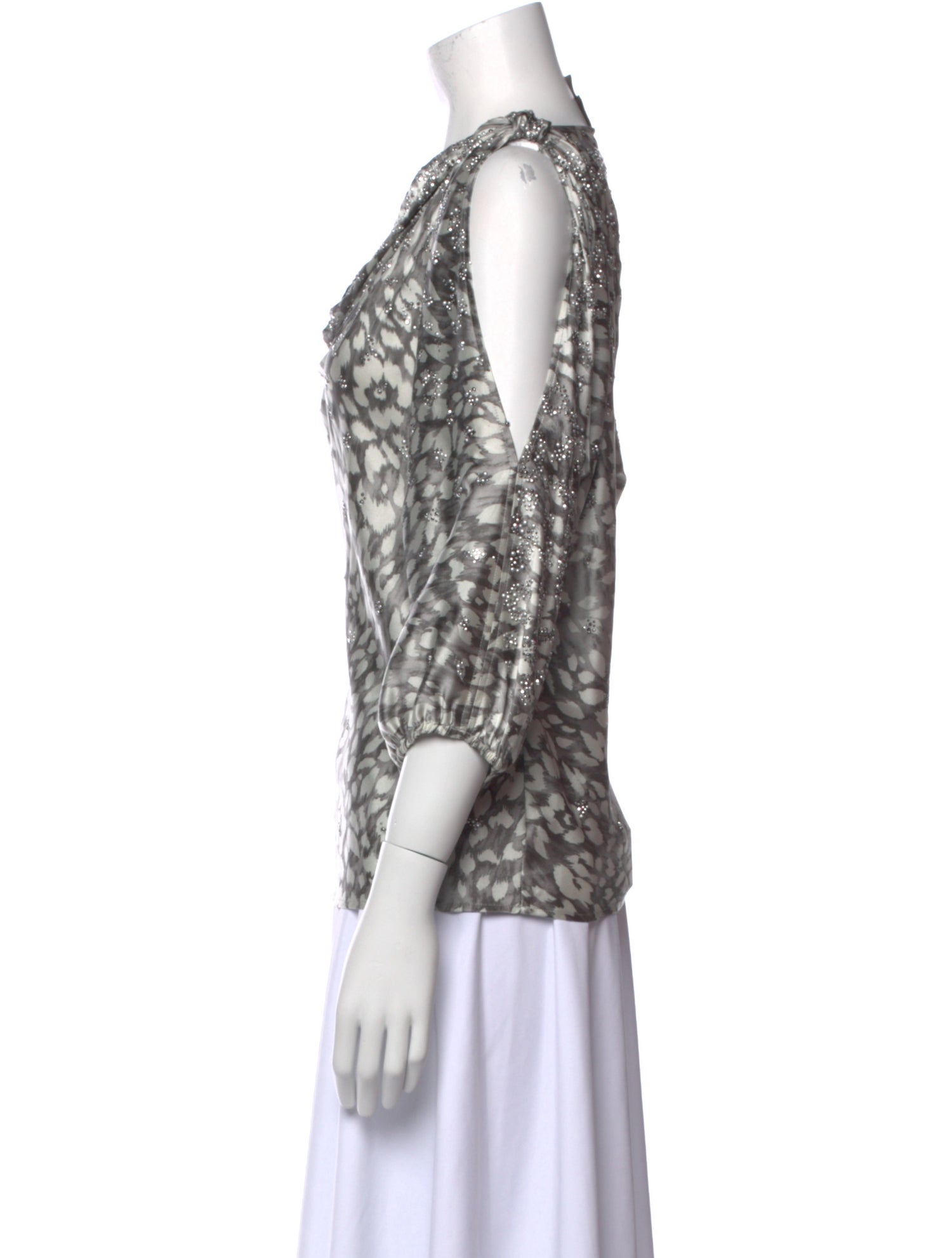 St. John Silk Printed Blouse