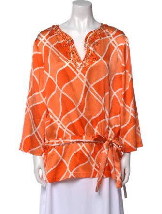 St. John Silk Printed Tunic