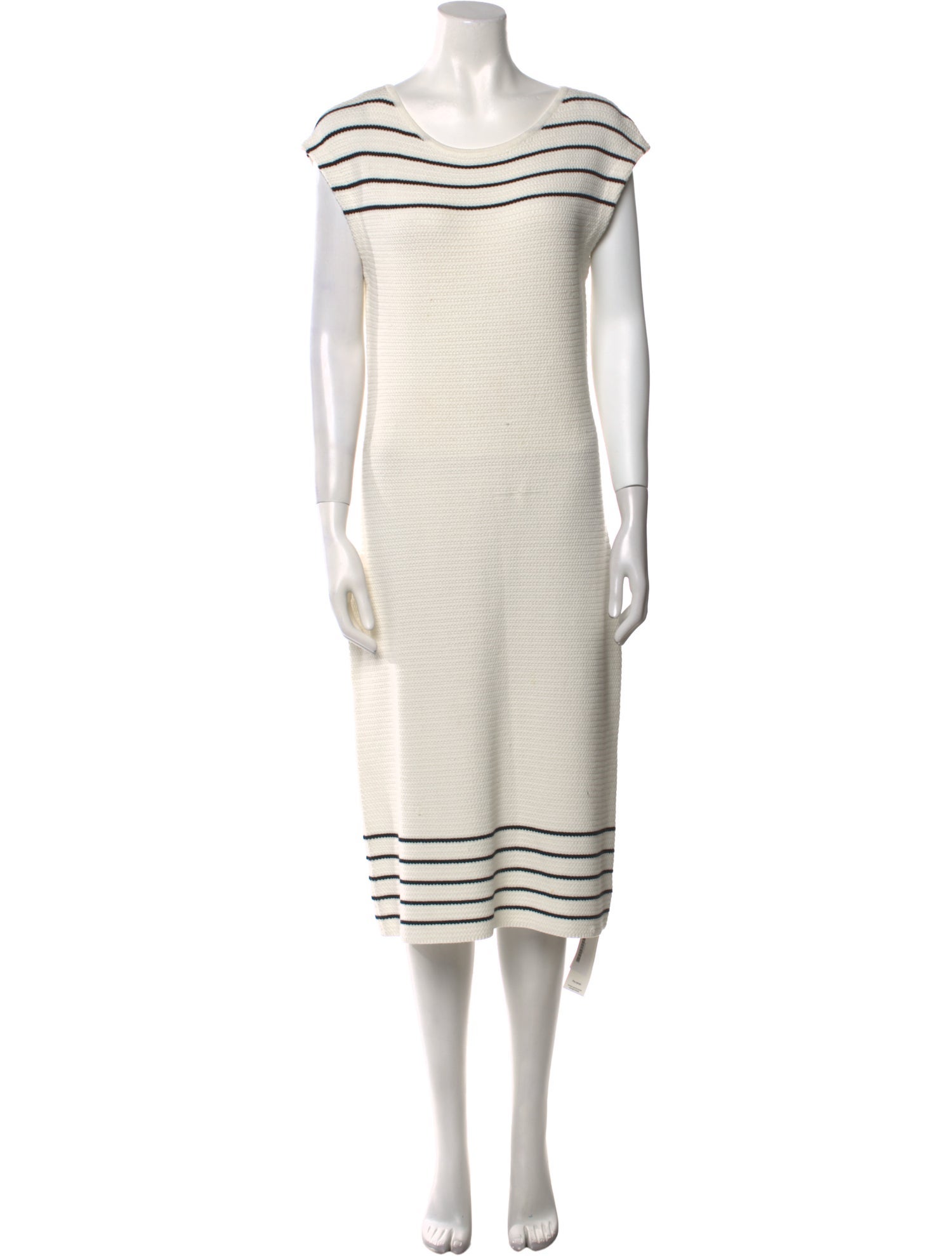 St. John Striped Midi Length Dress