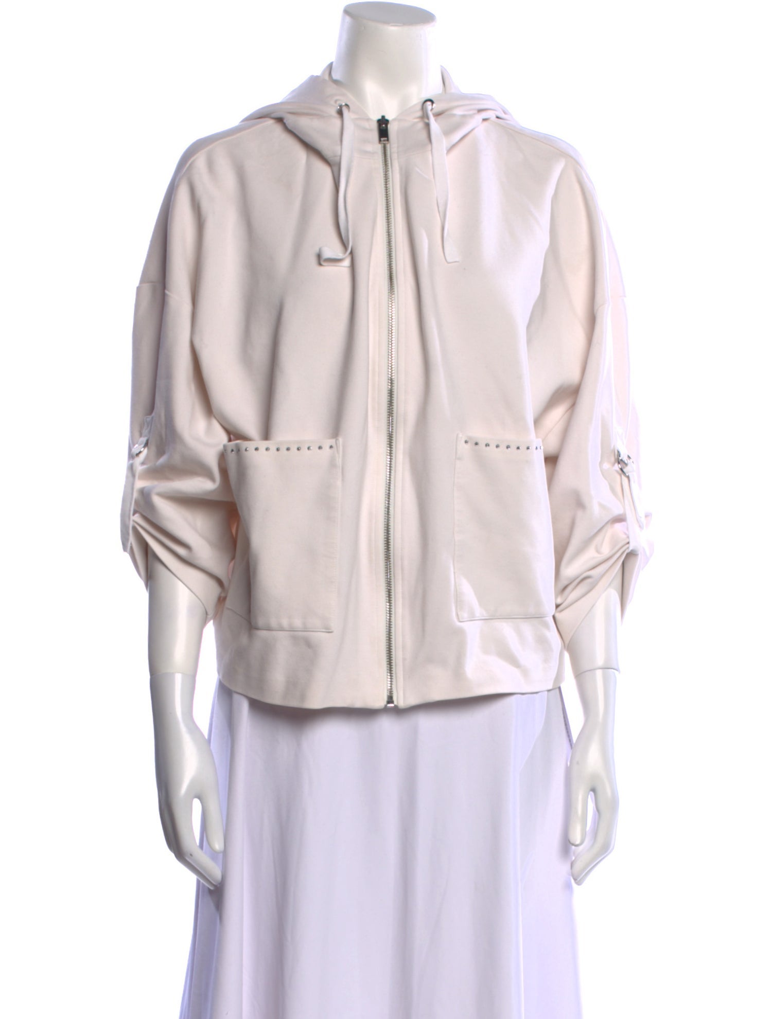 St. John Crew Neck Three-Quarter Sleeve Hoodie