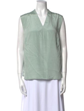 St. John V-Neck Sleeveless Blouse