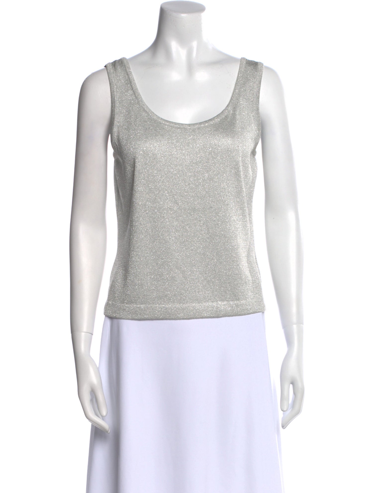 St. John Scoop Neck Sleeveless Top
