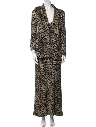 St. John Evening Animal Print Dress Set
